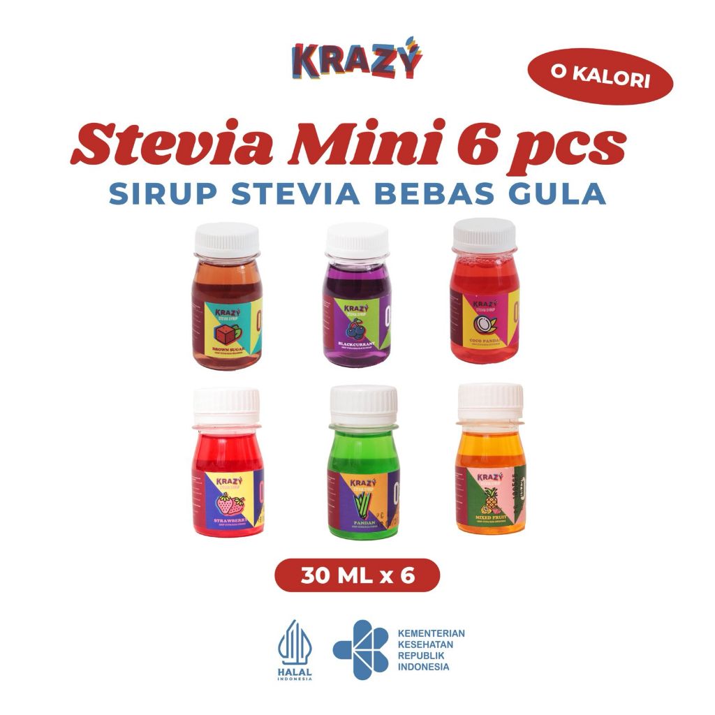 Jual KRAZY Sirup Stevia Mini Pemanis Alami Syrup Diet Bebas Gula Sugar ...