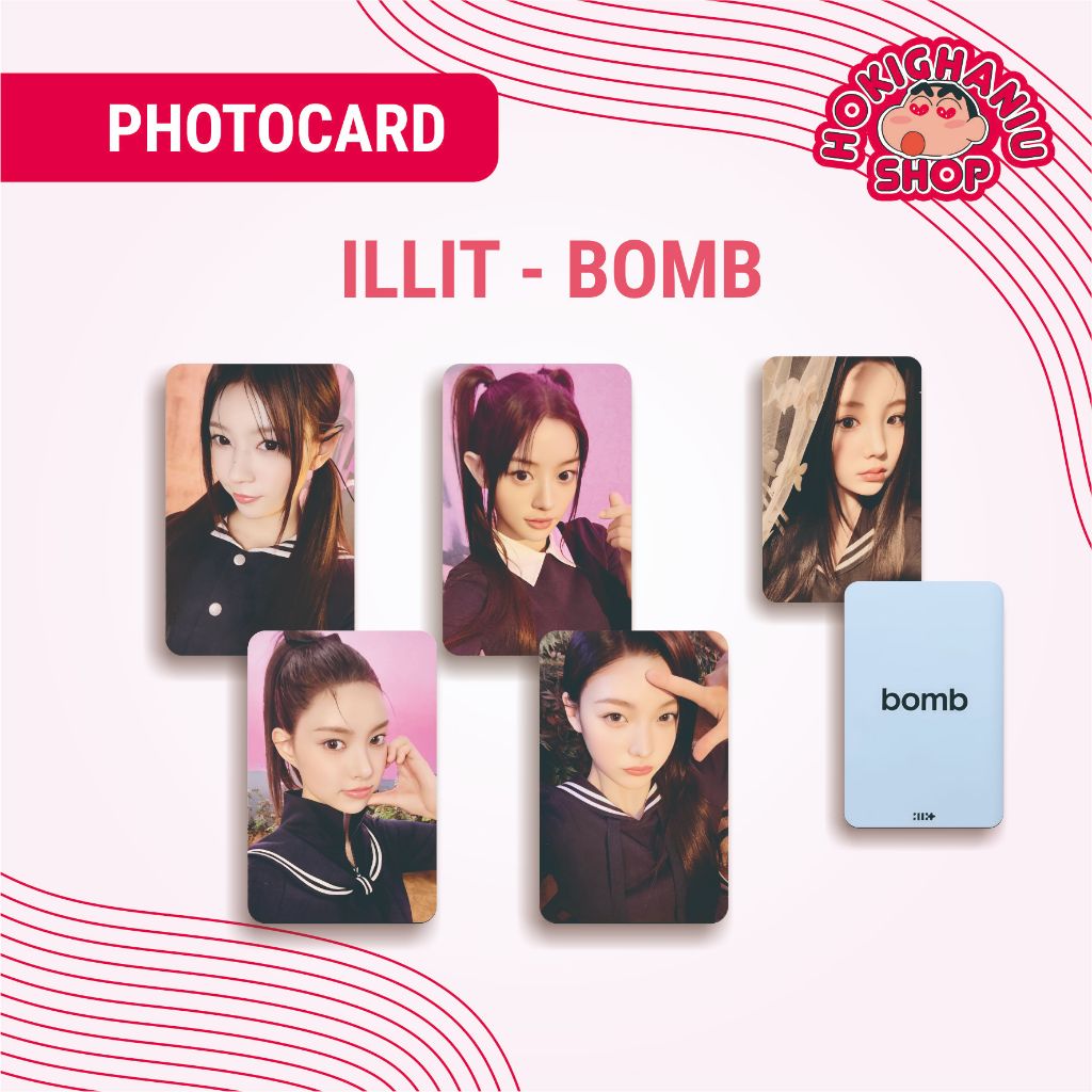 Jual Photocard ILLIT - Bomb Unnofficial Premium 1 Set isi 5 Member