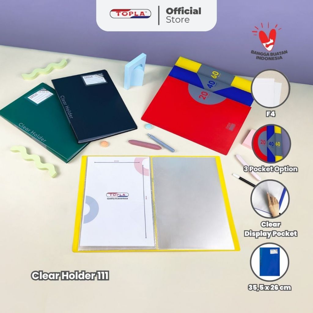 Jual TOPLA Clear Holder 111 - Display Book 20/40/60 File - Penyimpan ...