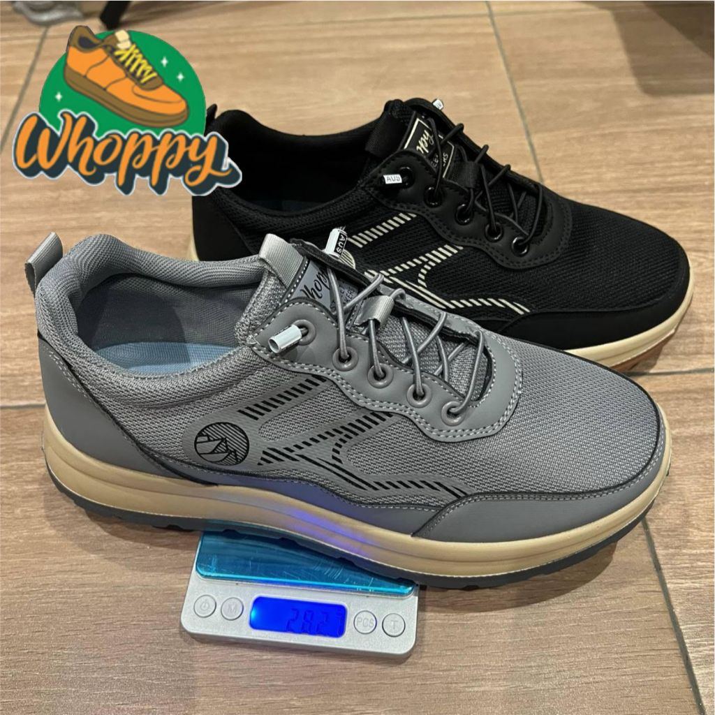 Jual Whoppy Sepatu Sneakers Sport Casual Pria Hitam Abu Abu | Shopee ...