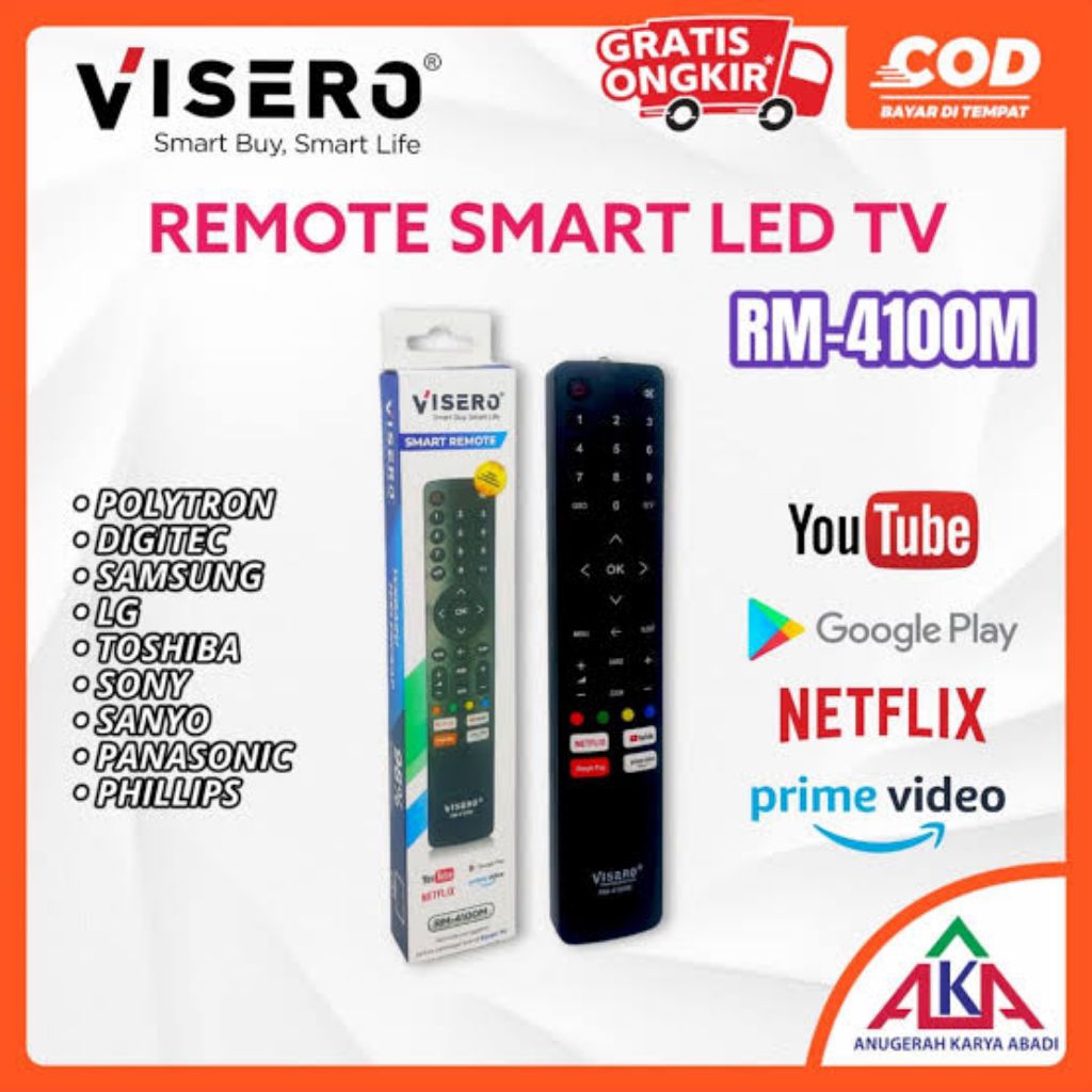 Jual Remot remote TV Multi Universal LED LCD Android smart Visero RM ...