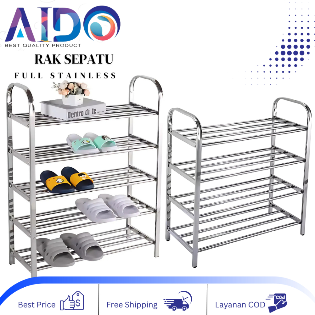Jual Rak Sepatu tingkat Rak Sepatu Sederhana Rak Sepatu stainless susun ...