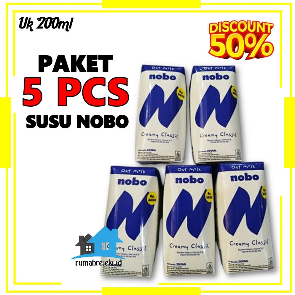 Jual PAKET 5 PCS Susu Nobo 200ml Murah - Susu UHT Nobo 200ml Tahan Lama ...