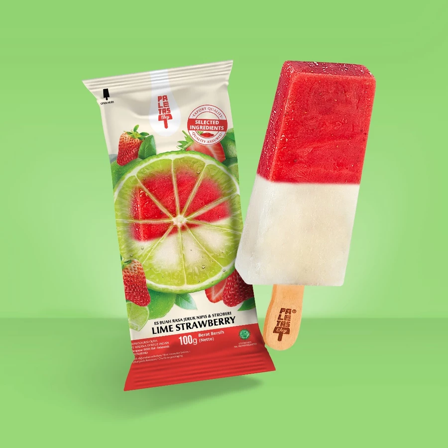 Es Krim Paletas Wey Fruity Lime Strawberry