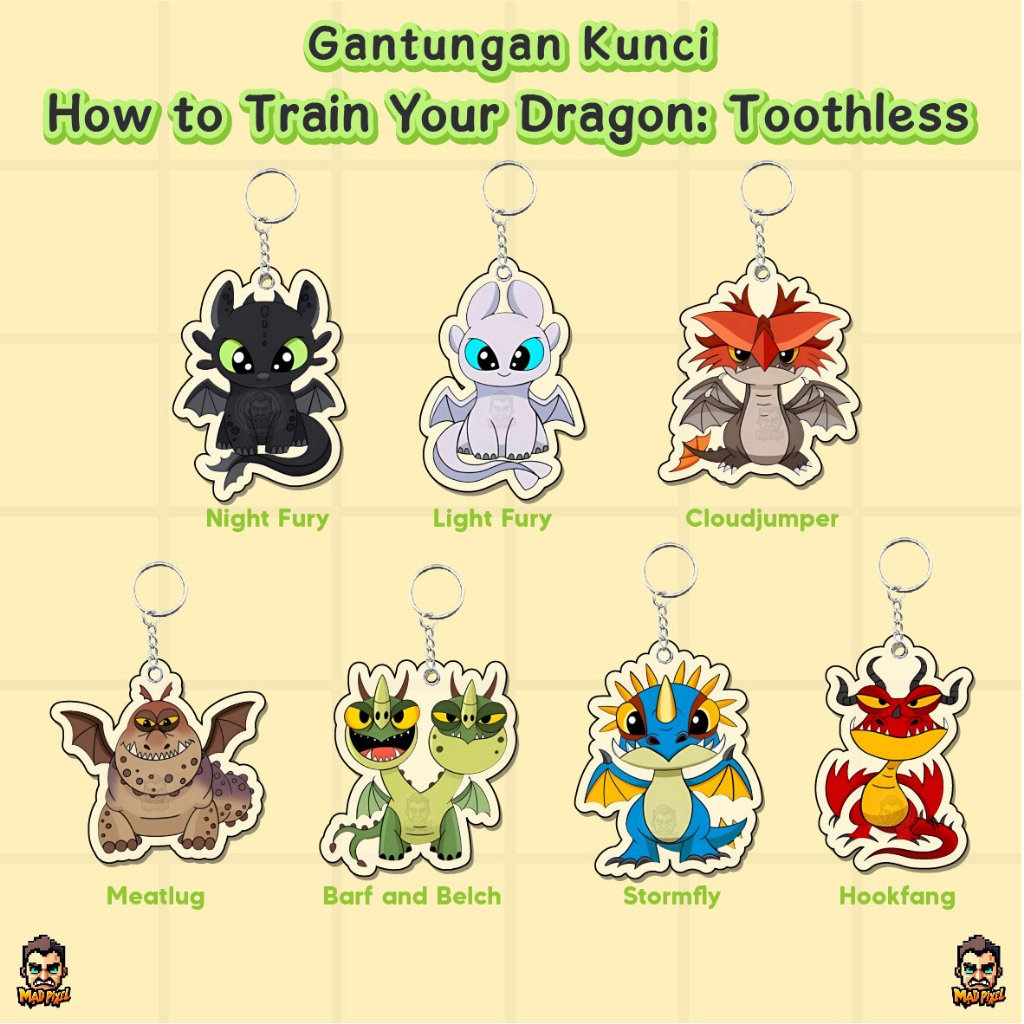 Jual Gantungan Kunci Toothless / Acrylic KeyChain Disney Series / Ganci ...