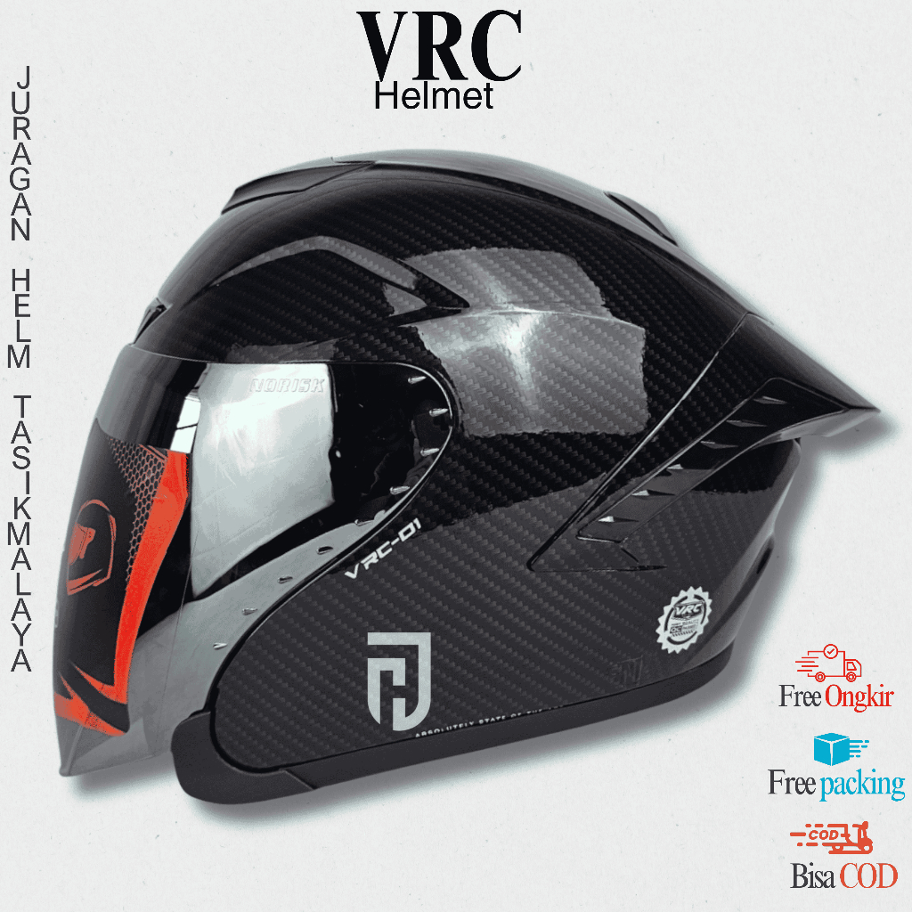 Jual Helm VRC Racer X Varian Carbon | Original Half Face Terbaru ...