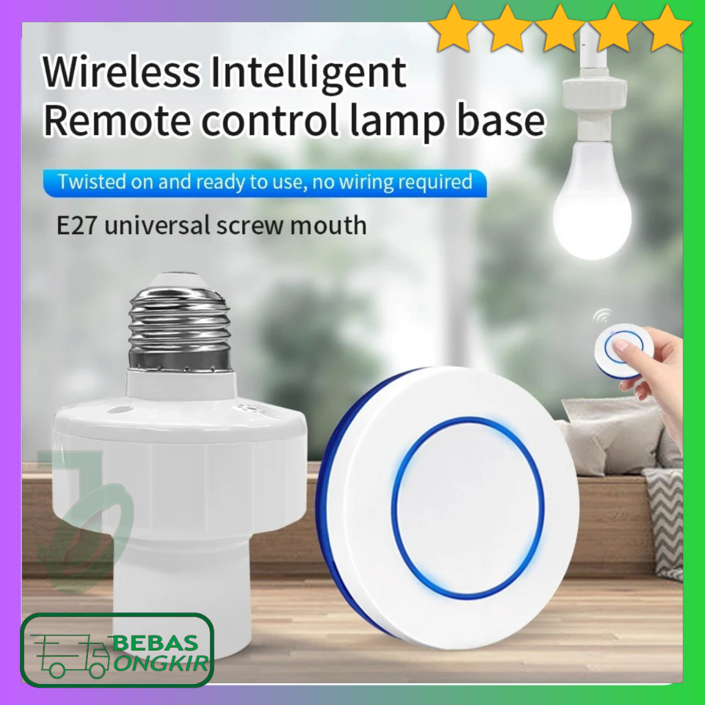 Jual Fitting Lampu Bohlam LED Remote Control 433MHz E27 100W GGBEE G27 ...