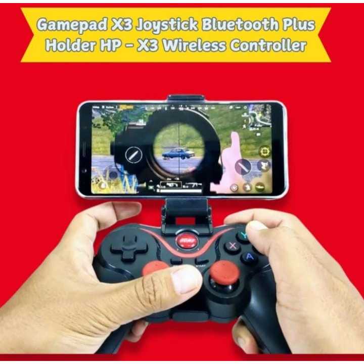 Jual Gamepad X3 Joystick Bluetooth Plus Holder HP - X3 Wireless ...