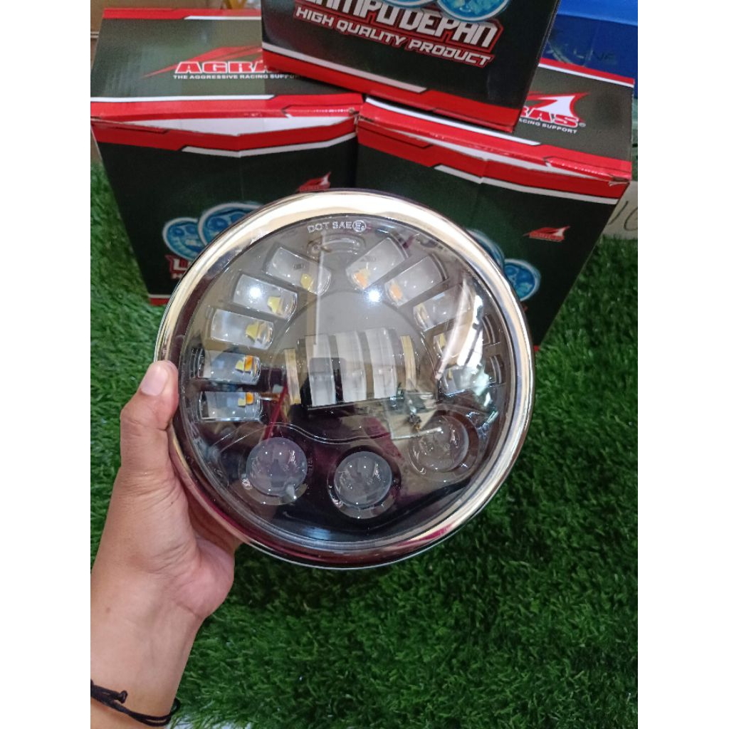 Jual Lampu Daymaker 7inch 19 LED Daymaker 7 inch Set Batok Ninja pnp ...