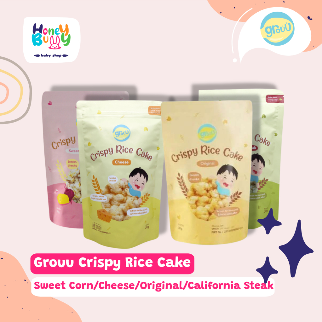 Jual GROUU CRISPY RICE RICE CAKE 30GR - CALIFORNIA STEAK/ORIGINAL/SWEET ...