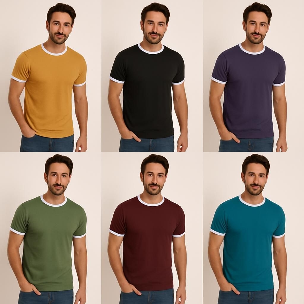 Jual GROSIR KAOS POLOS RINGER TEE ( 6 pcs ) | Shopee Indonesia