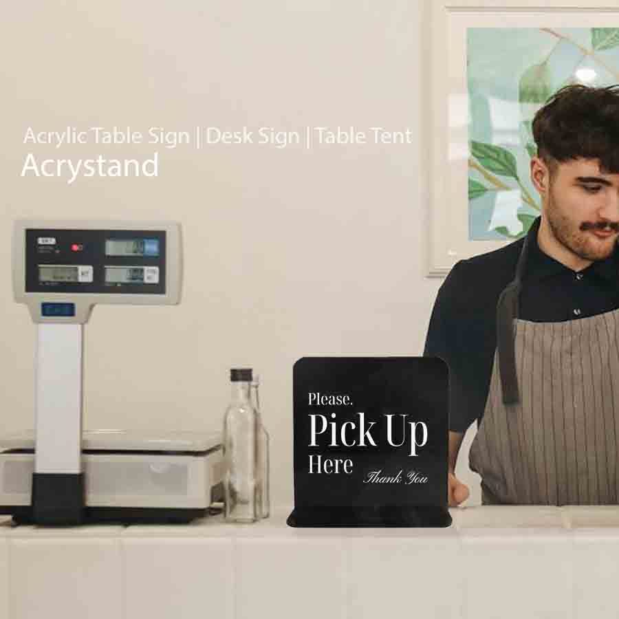 Jual Standing Sign Akrilik Pickup Pick up Here | Tanda Meja Cafe ...