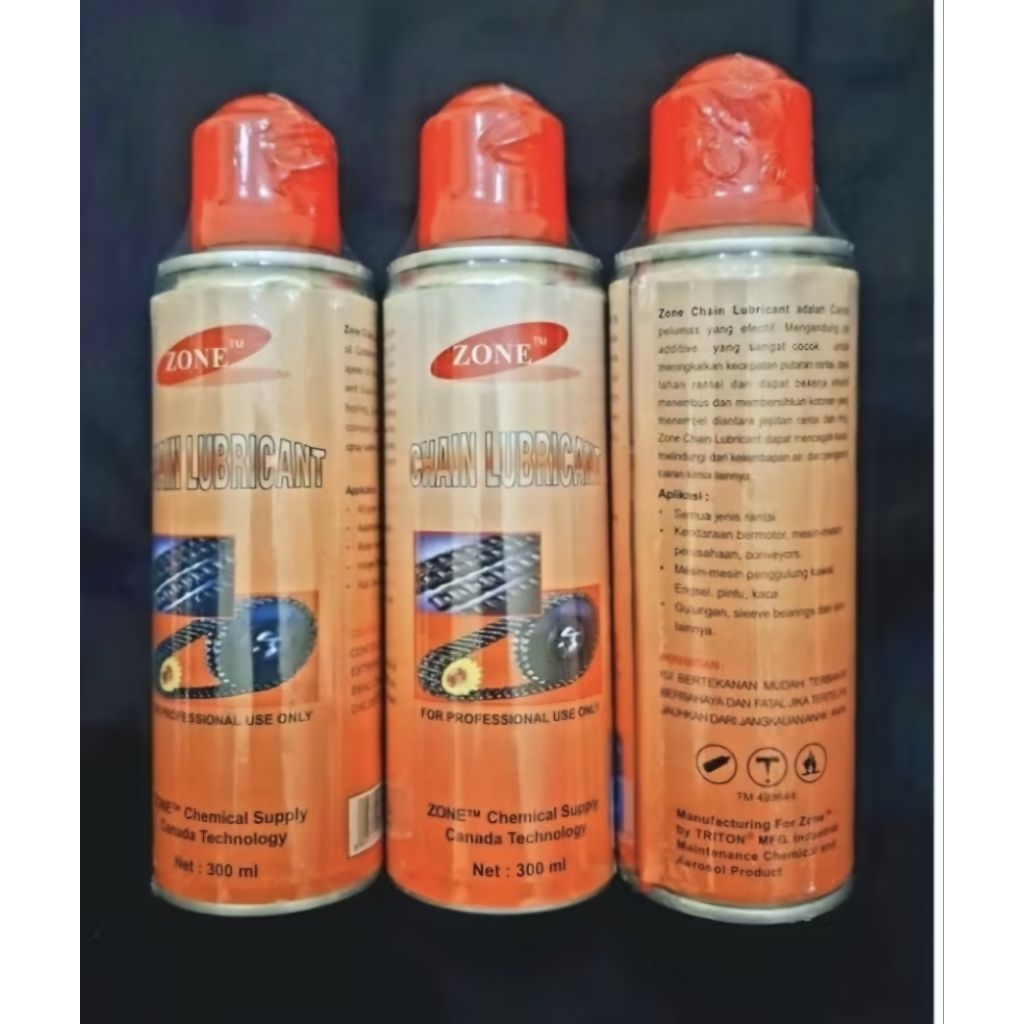 Jual ZONE Chain Lubricant Lube 300 ml Spray Pelumas Rantai motor rantai ...