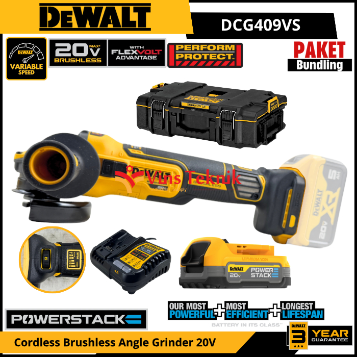 DeWALT Outillage - Meuleuse d'angle AKU 18V 125 mm, sans batterie ni