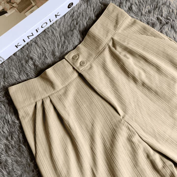 Celana Kulot Wanita Knit Highwaist Jennie Pants Premium Kancing
