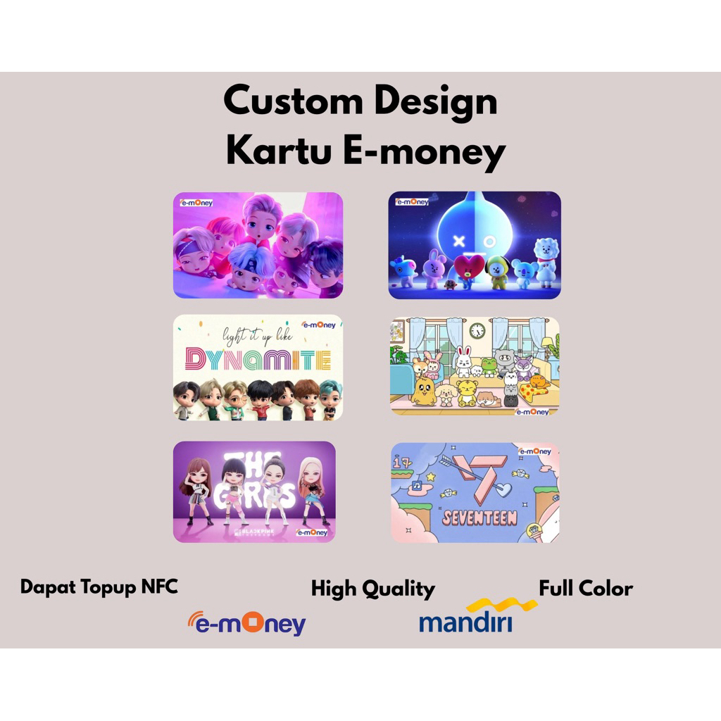 Jual Custom cetak kartu Emoney / Cetak design kartu Emoney / Kartu ...