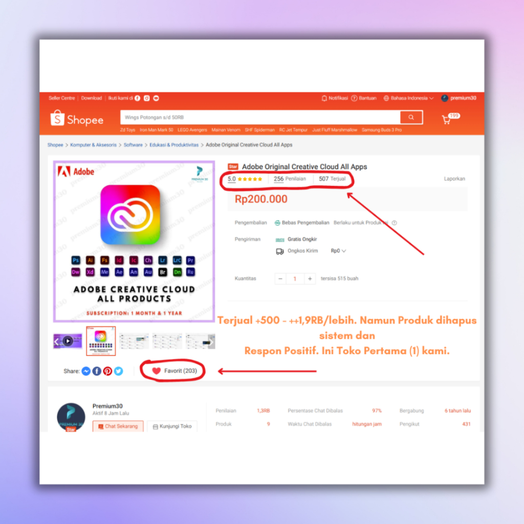 Jual New Adobe Creative Cloud All Apps Subscription Original Resmi Full ...
