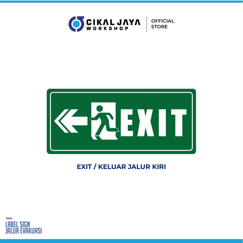 Jual Stiker Label Sign EXIT / KELUAR / Rambu keluar | Shopee Indonesia