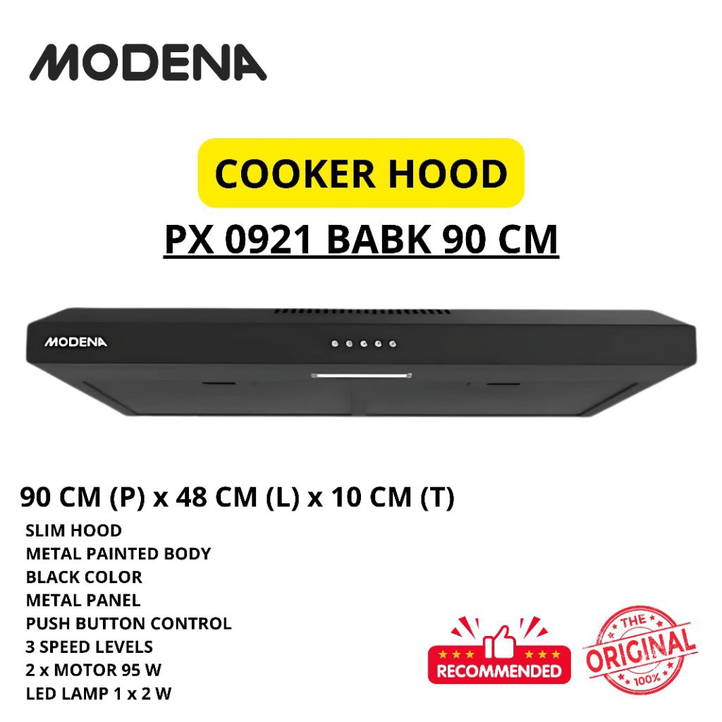 Jual COOKER HOOD MODENA PX 0921 BABK 90 CM PENGHISAP ASAP DAPUR ...
