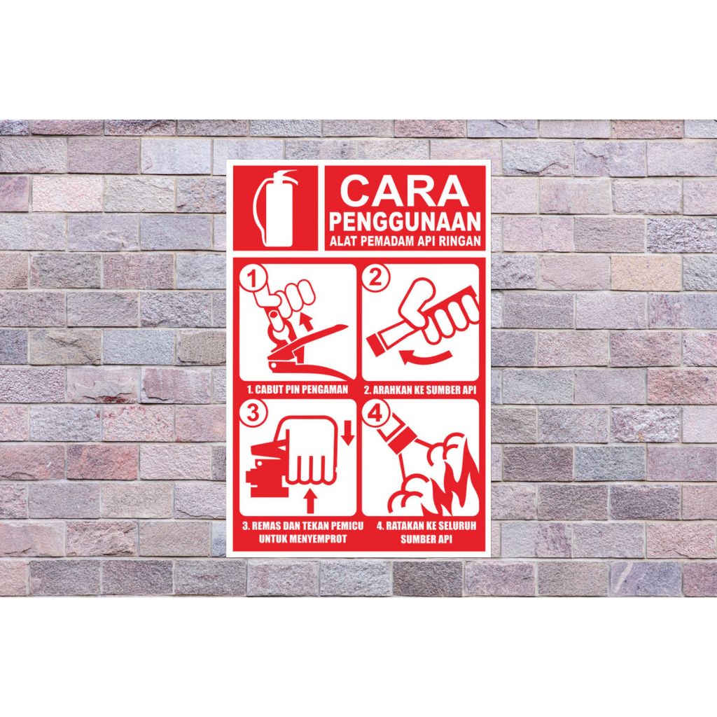 Jual Sign Akrilik Rambu Cara Penggunaan Apar 20x15 cm | Shopee Indonesia