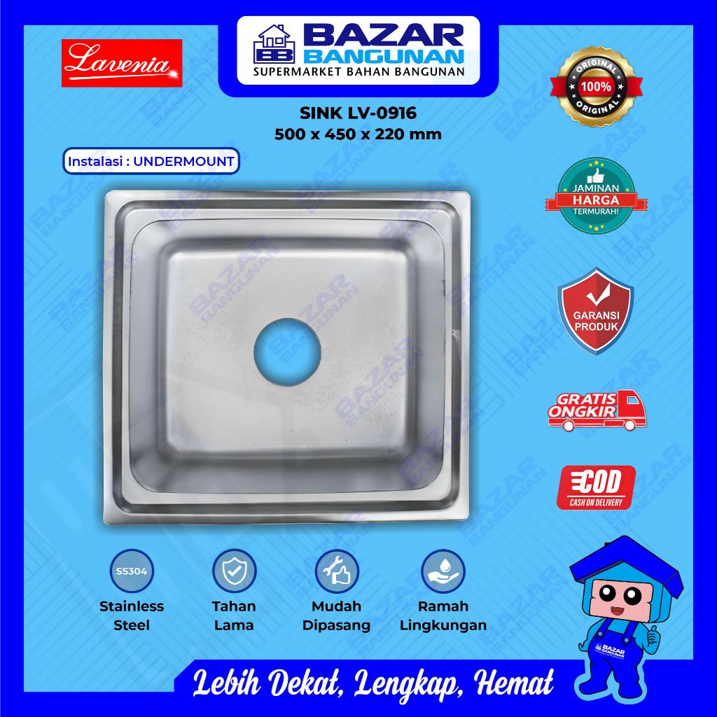 Jual Lavenia - Kitchen Sink Wastafel Bak Cuci Piring Dapur LV 0916 ...