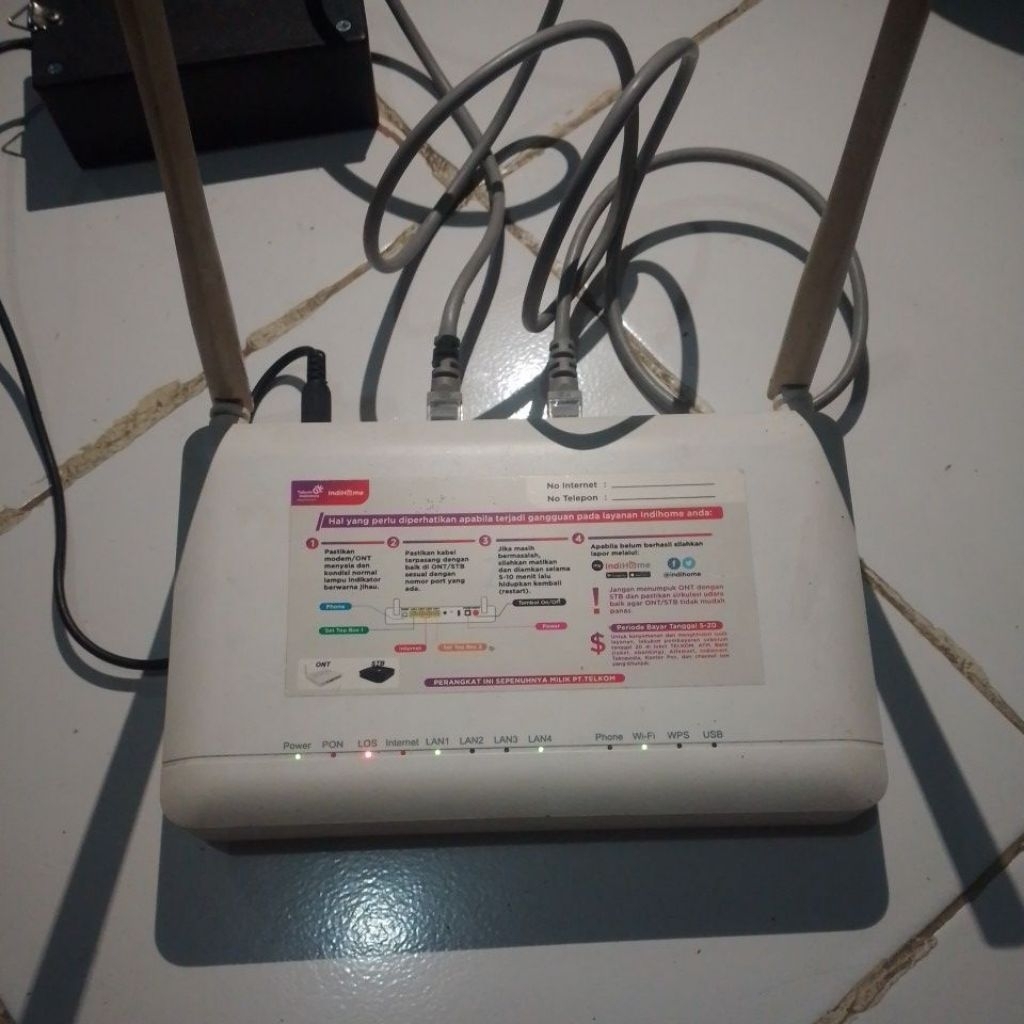 Jual Router ZTE F670L port biru ex Indihome lengkap adaptor, garansi ...