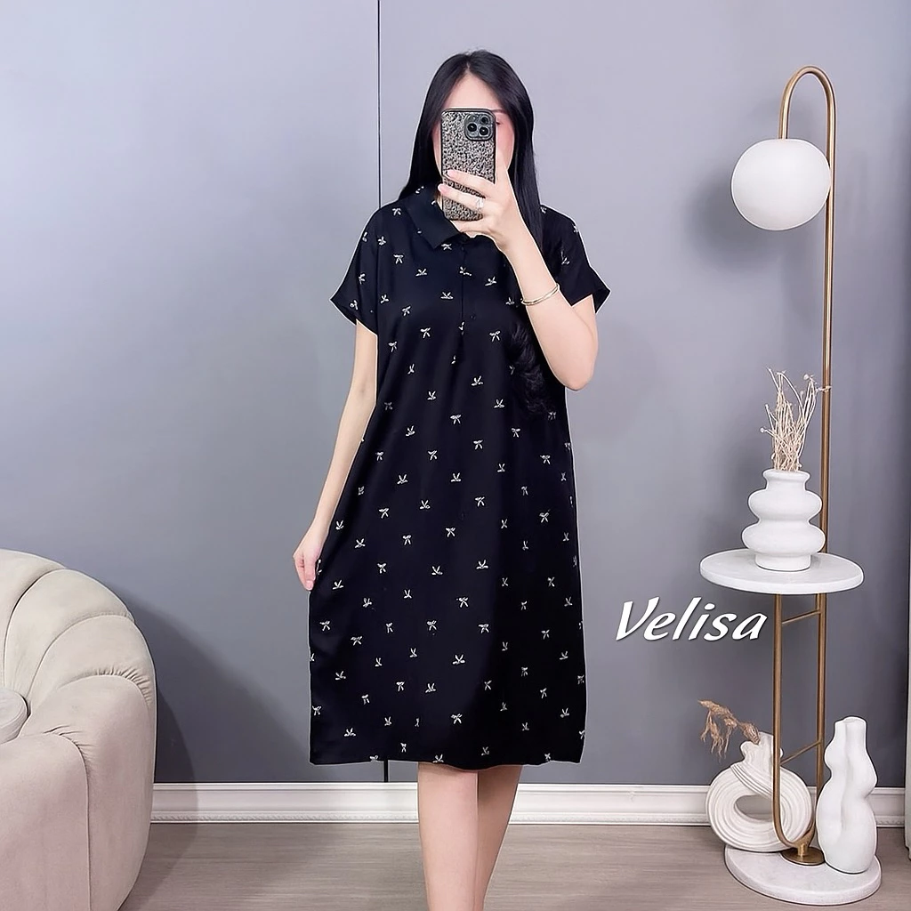 Gambar 2 Velisa Daster Midi Wanita Busui Friendly Rayon Premium – Homedress Wanita Adem