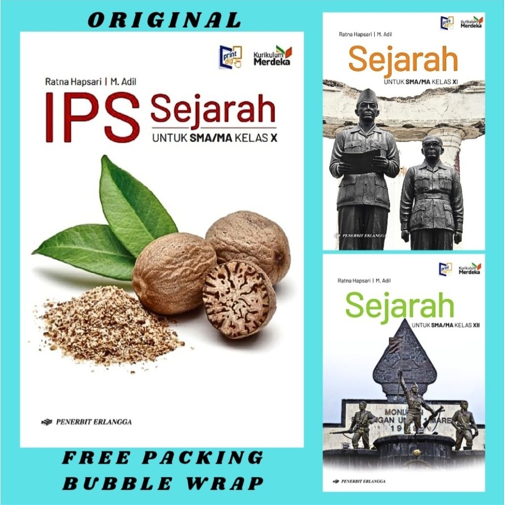 Jual Buku Ips Sejarah Kelas 1 2 3 / 10 11 12 SMA Erlangga Kurikulum ...