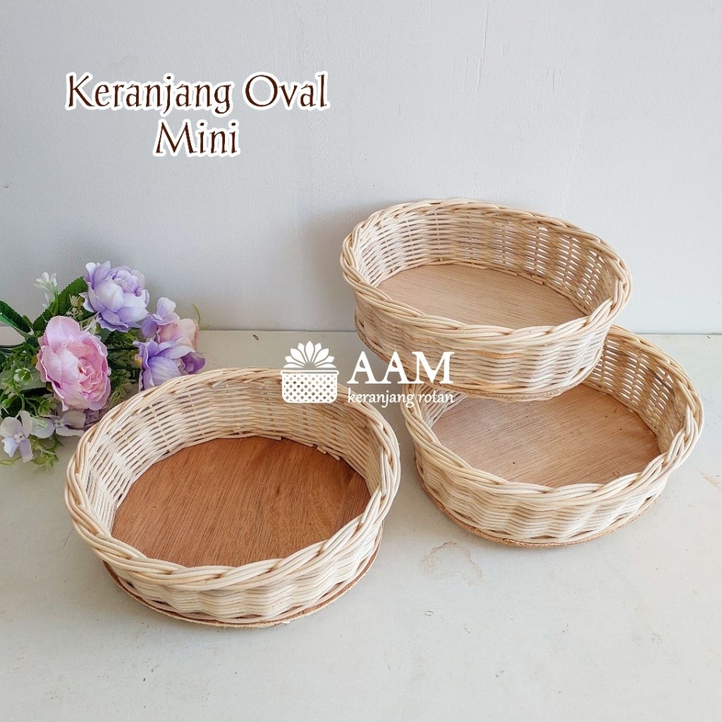 Jual Keranjang Rotan Oval Mini Natural | Shopee Indonesia