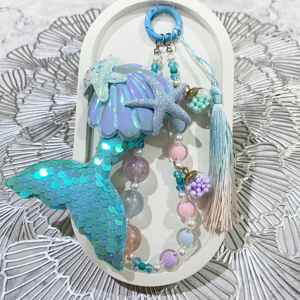 Jual Blue mermaid tail / ekor putri duyung GID Glow In the Dark strap ...