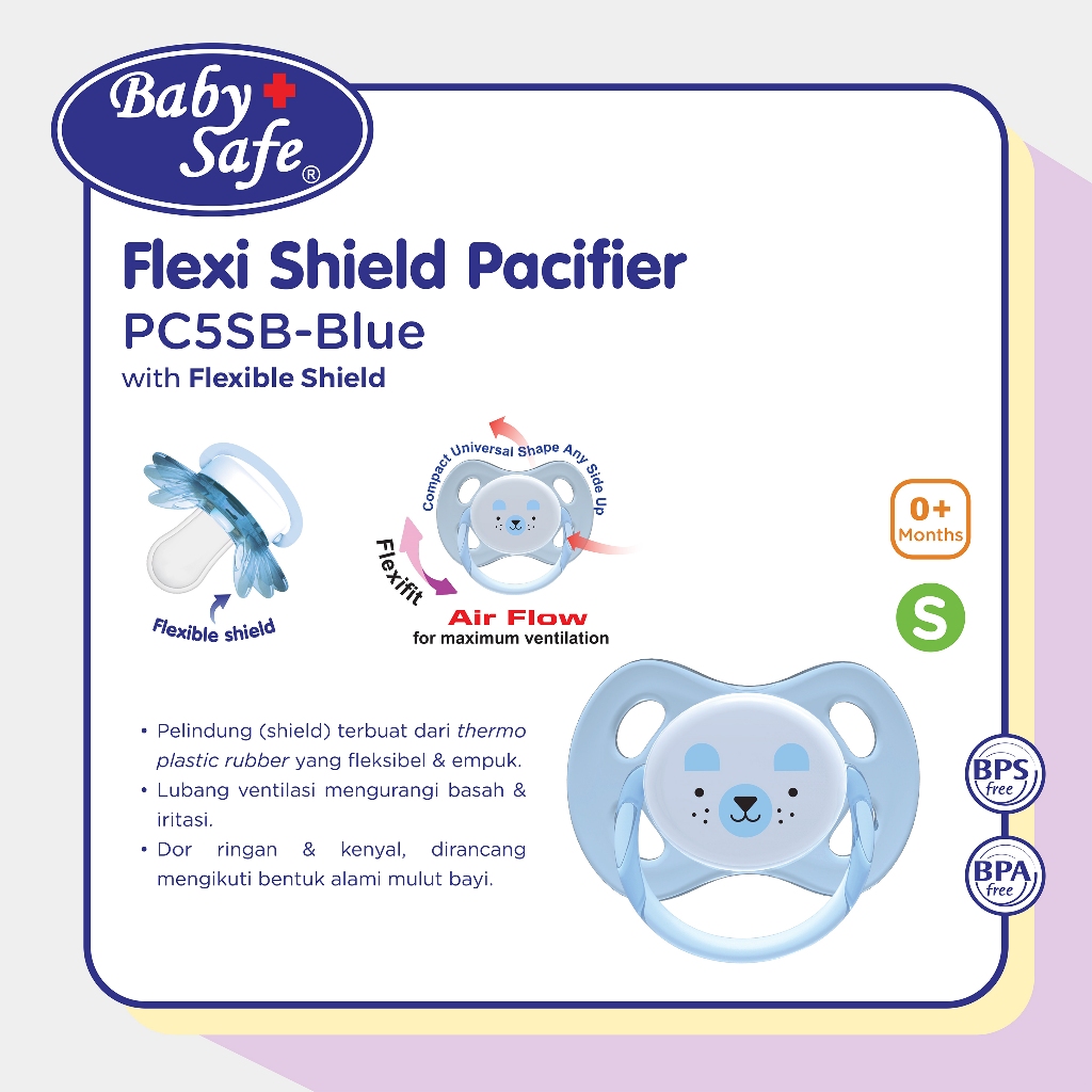 Jual BabySafe - PC5SB - Flexi Shield Pacifier Pacifier (0M+) (Blue ...