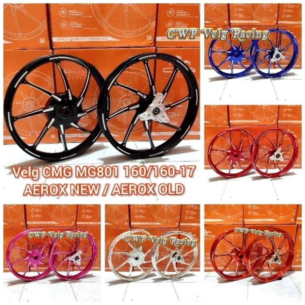 Jual Velg CMG Cemerlang MG801 Aerox New/Old 160/160x17 pelek CMG M8 AK ...