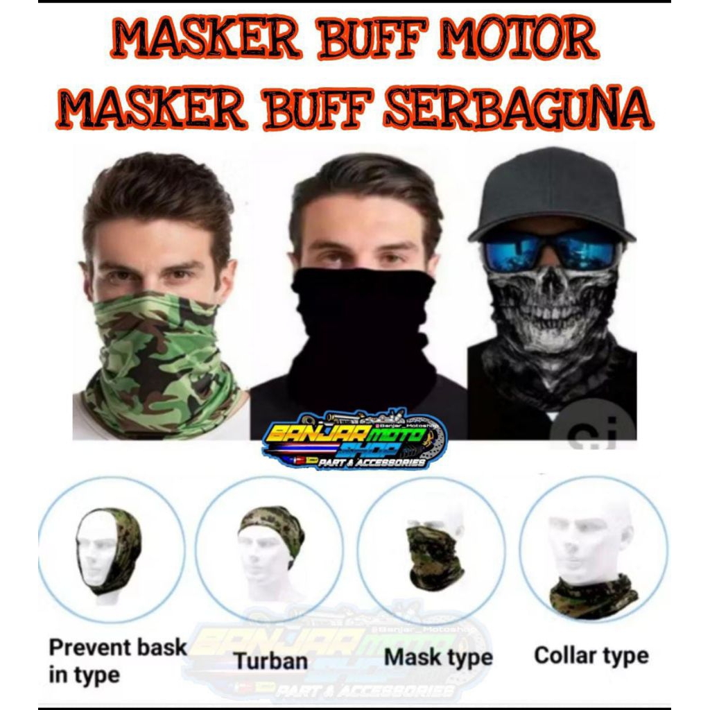 Jual Buff Masker Motor Pria Wanita / Buff Masker Multifungsi / Baff ...