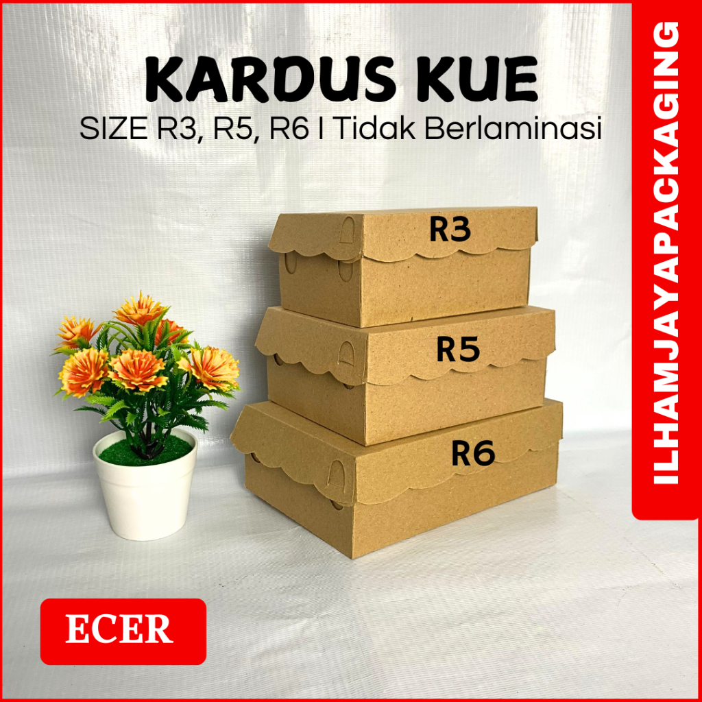 Jual ( ECER )Dus Kraft Kue R3,R5,R6/Dus Snack Hajatan OOLALA/Box Kue ...