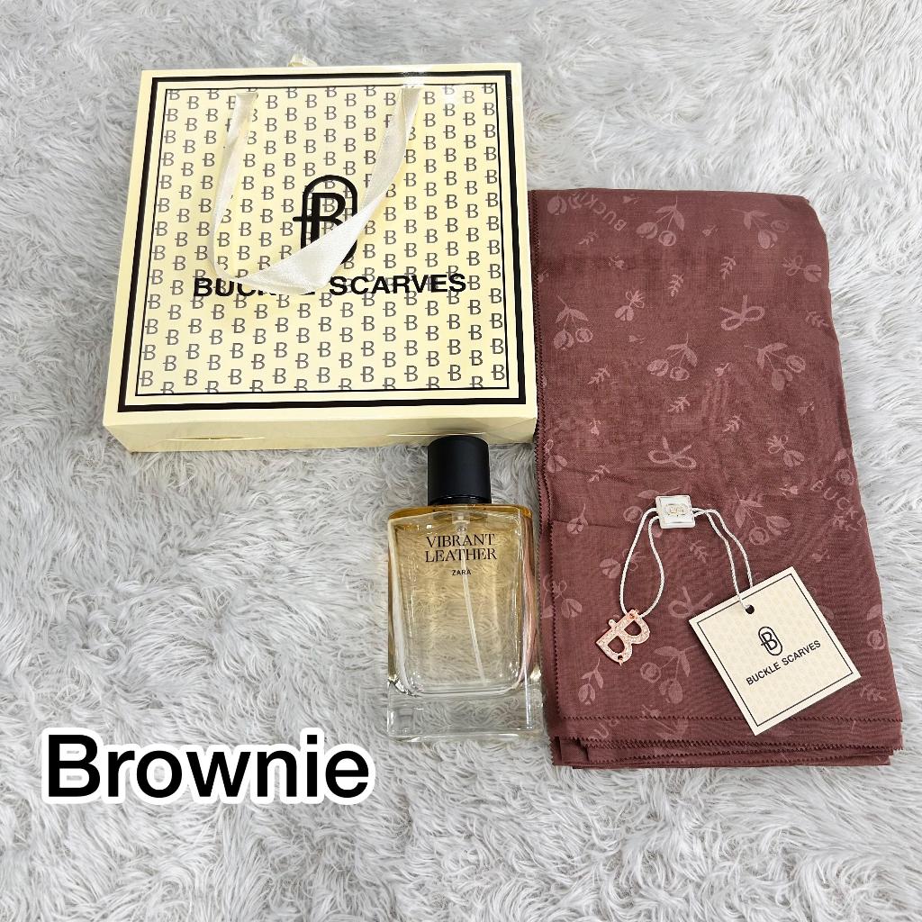 Buckle Scarves Box By Azara Hijab Segi Empat Monogram Embos Original Terbaru Free Box