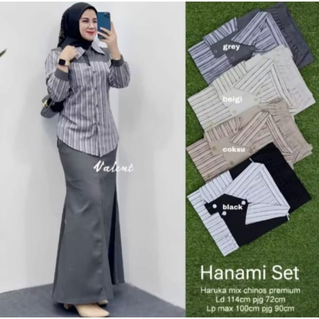Jual HANAMI SET WANITA SETROK HABAN HARUKA MIX CHINOS | Shopee Indonesia