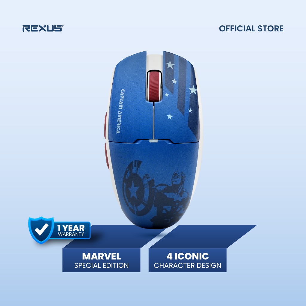 Rexus RIVA RX-120 Marvel Edition - Mouse Gaming Wireless Lightweight PAW3311