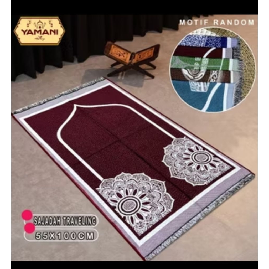Sajadah Traveling Motif Kiswah Uk Dewasa Perlengkapan Shalat Pakaian Muslim