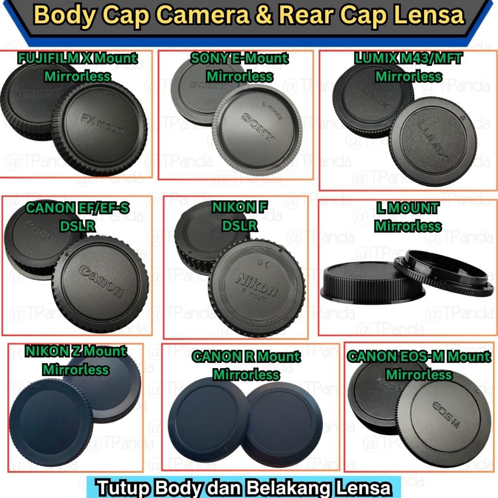 Jual BODY CAP Camera & REAR CAP Lensa, Tutup Body Kamera Mirrorless ...