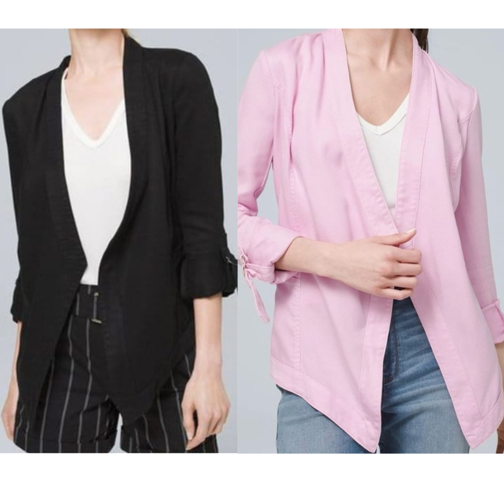 Jual WARNAMU #1160 WHBM DRAPE FRONTROLL SLEEVE JACKET | Shopee Indonesia