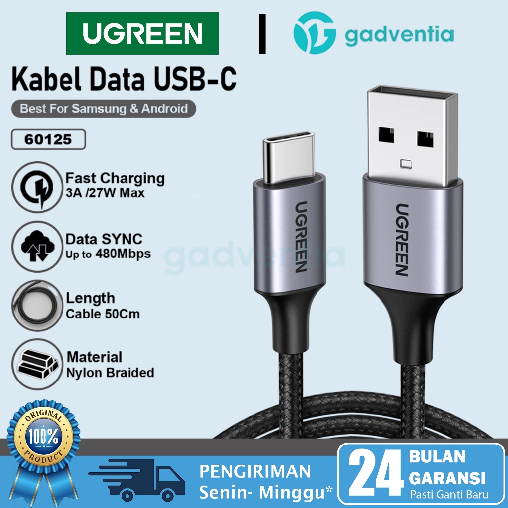 Jual UGREEN Kabel Charger USB To Type C 18W Fast Charging Cable