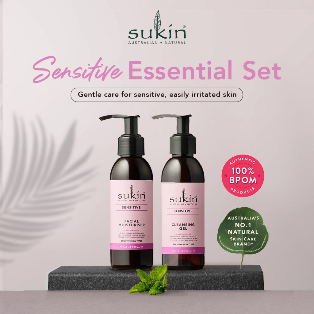 Jual Sukin Sensitive Essential Set (Sukin Cleanser + Moisturizer ...