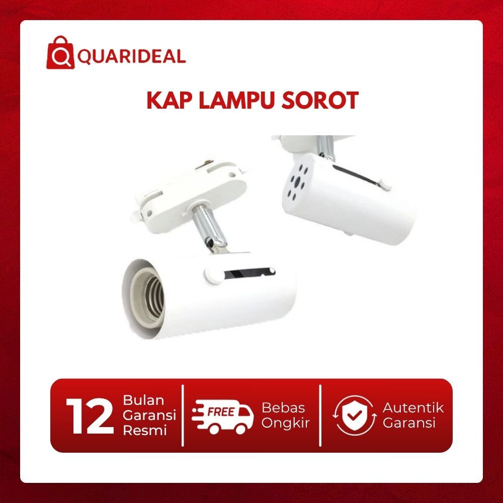 Jual KAP LAMPU SOROT RELL TRACK REL PUTIH HITAM FITTING E27 - GU10 ...