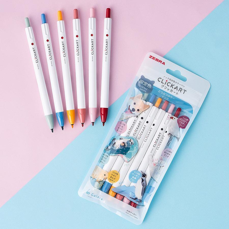 Jual Zebra ClickArt Animal Color Series Set of 3 and 6 Marker 0.6mm ...