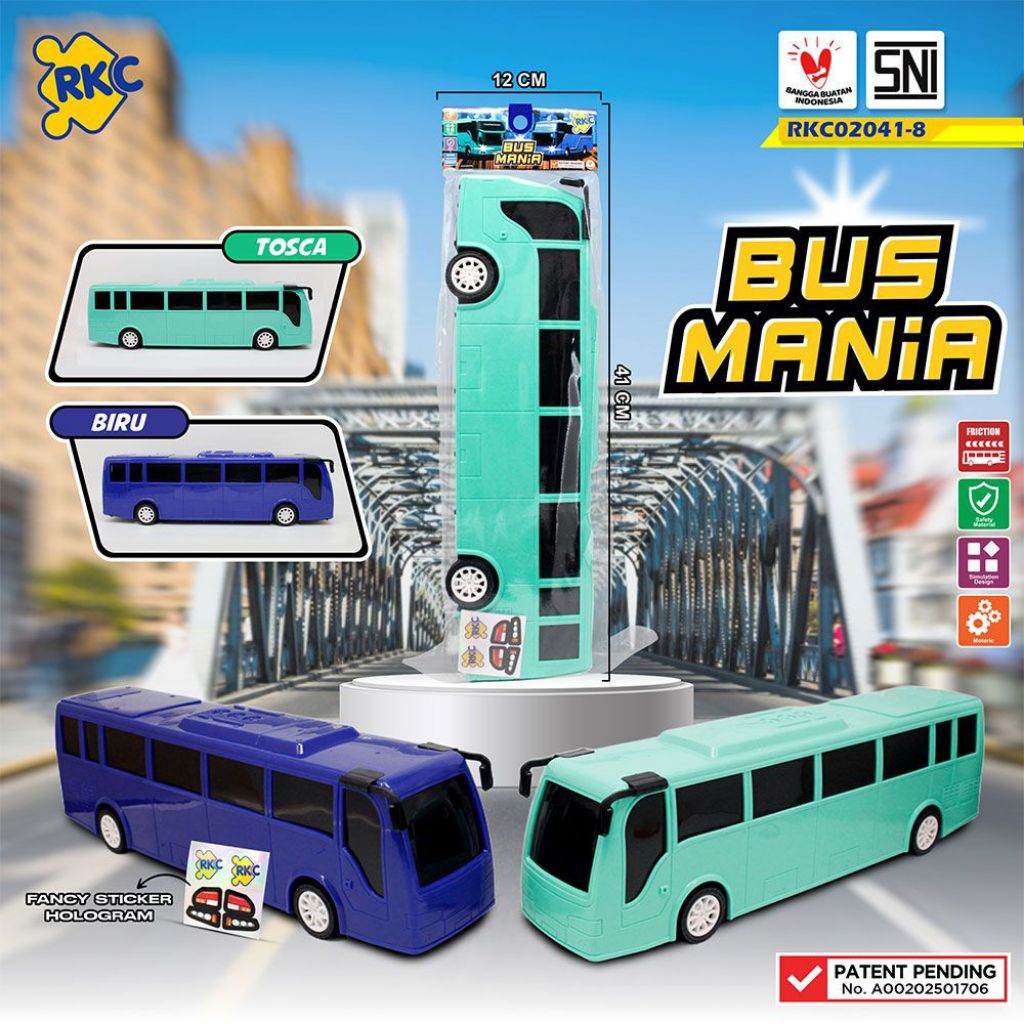 Jual Official RKC Bus RKC bus telolet warna hijau tosca dan biru ...