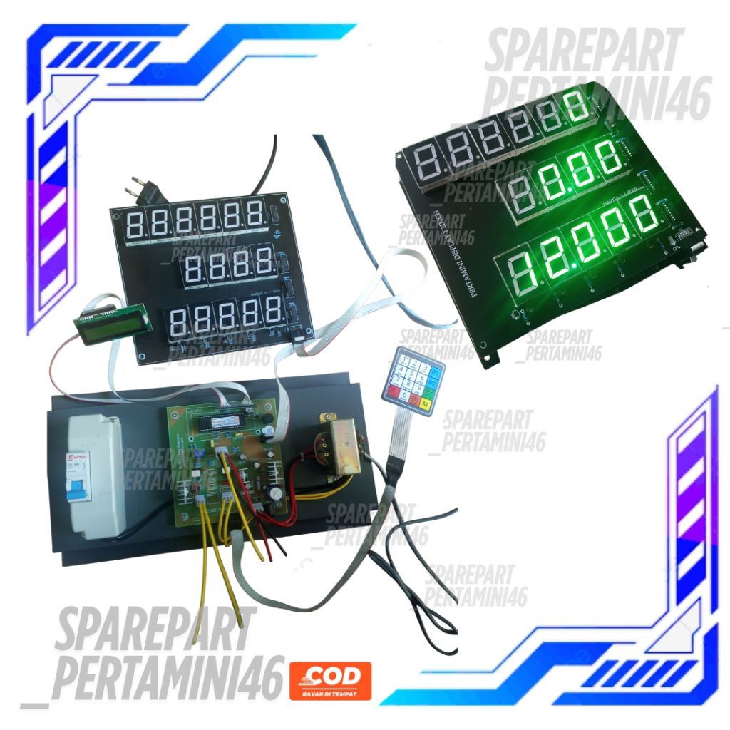 Jual Set Modul Cpu Plat Papan Cpu Pom Mini Digital Pertamini Display 7 ...