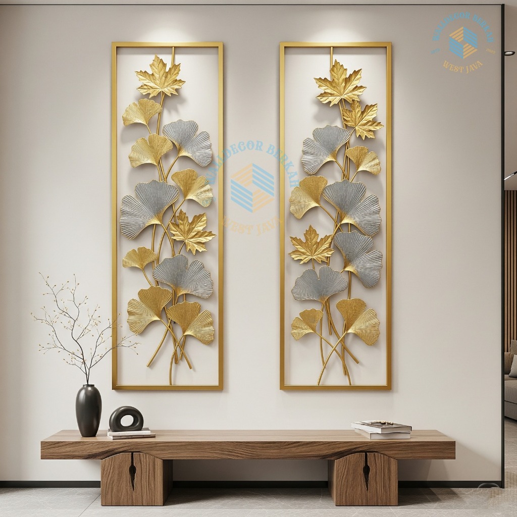 Walldecor Berkah Set Isi 2 Hiasan Dinding Besi Estetik Mewah 110*30 Cm Dekorasi Untuk Semua Ruangan