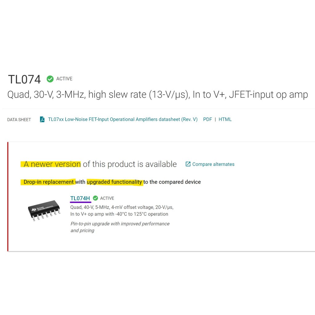 Jual TL074CDR Low-Noise Quad JFET Operational Amplifier TL074 TL074C ...