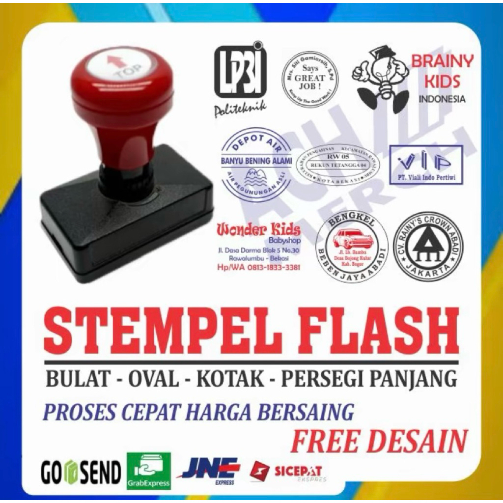 Jual STAMPEL FLASH OTOMATIS CUSTOM | COD | FREE DSAIN | PROSES CEPAT ...