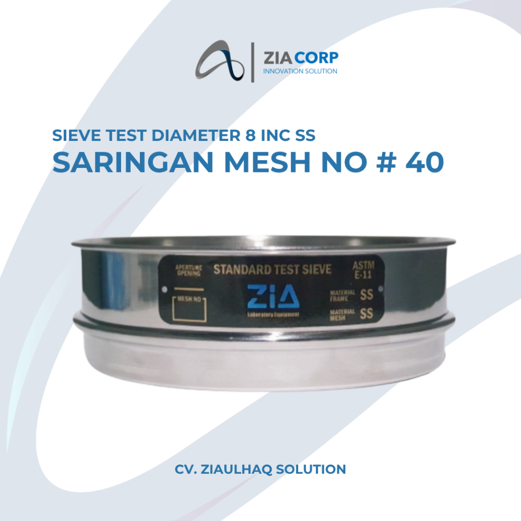 Jual 【ZIA CORP】 Sieve Test Mesh No 40 (0.425 mm) | Saringan Lab ...